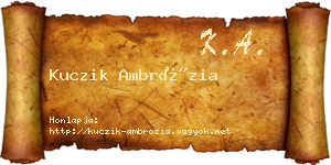 Kuczik Ambrózia névjegykártya